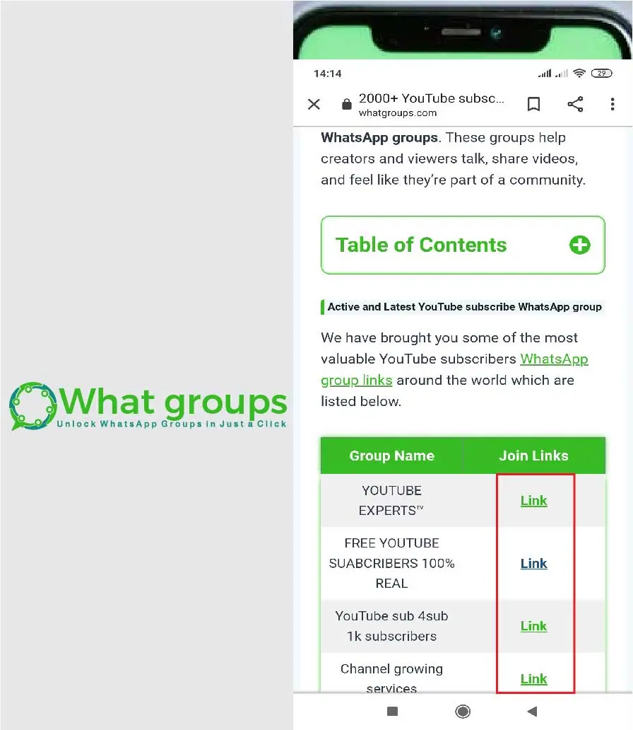 Process of joining WhatsApp group links