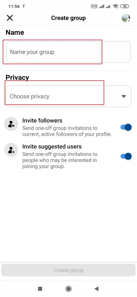 Guide how to create a facebook group