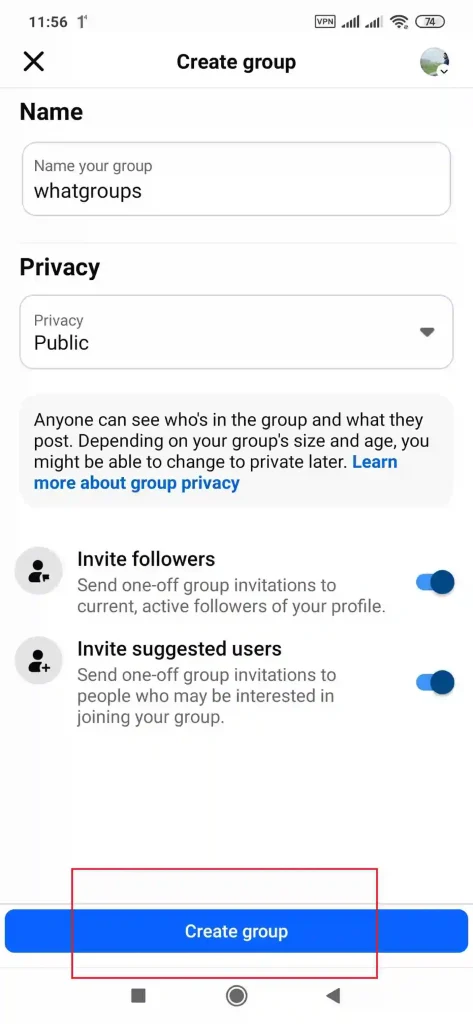 image of how to create a Facebook group